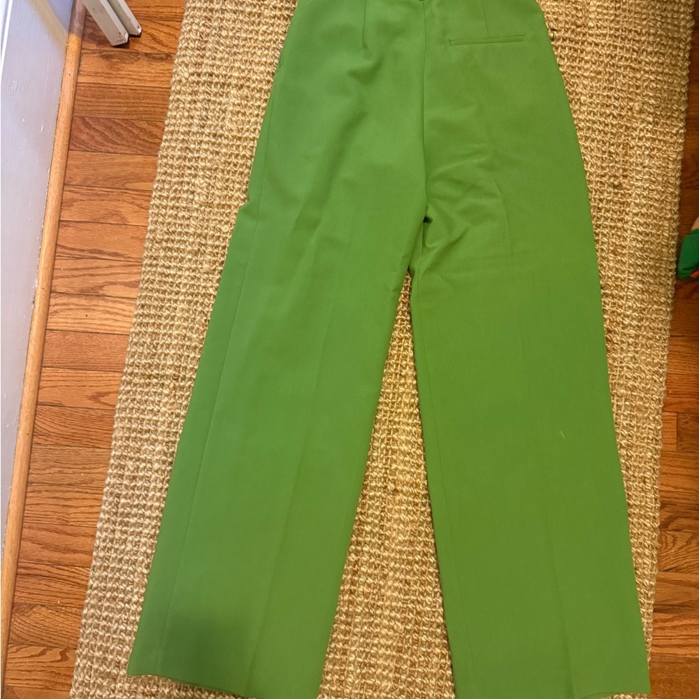 Zara Vibrant Green Wide-Leg Pants - Picture 3 of 5